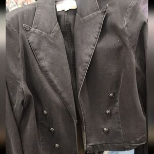 L'AGENCE Women's Black Double-Breasted Denim Jacket